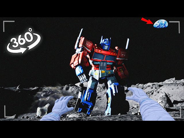 VR 360° NASA shot Optimus Prime on the Moon in Real Life!