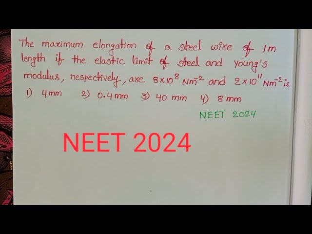 The maximum elongation of a steel wire of 1m length if the elastic limit of steel and young's modulu