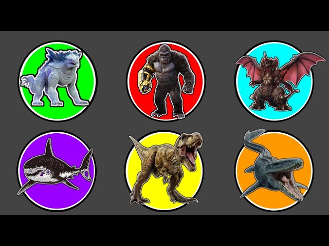 KUMPULAN MONSTER !! Godzillla, Destroyah, Mosasaurus, Megalodon, Trex ...