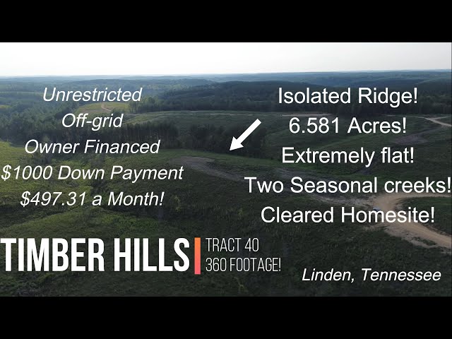 (SOLD)360 Footage! Tract 40 Off-grid, Unrestricted Owner Financed Land Linden Tennessee Timber Hills