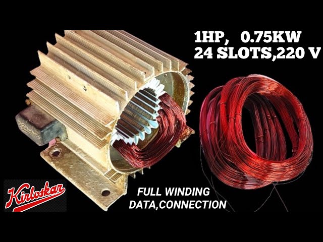 1hp Kirloskar Motor winding A to Z ||Tullu pump winding kaise karen ||tullu pump connection and data