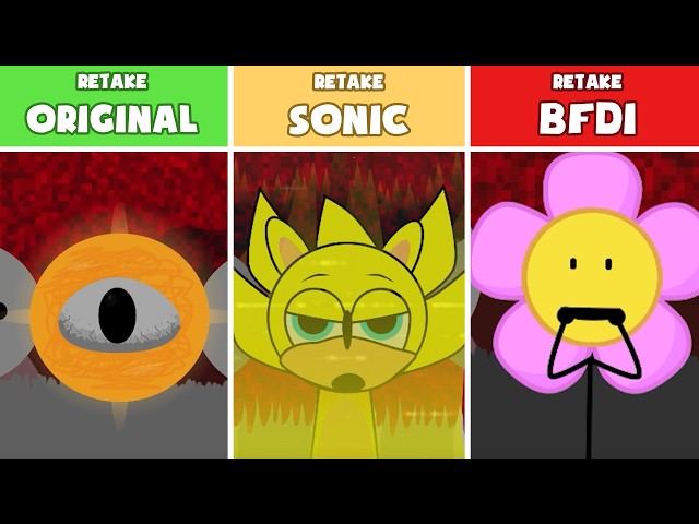 Incredibox : Sprunki Retake Original  Vs. Retake SONIC Vs. Retake BFDI |Special Version (NEW MOD)