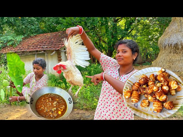 Kochhu With Leyar Curry || Tribal Method Leyar Curry || village tribal life