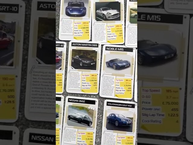 Top Gear Top Trumps Cards