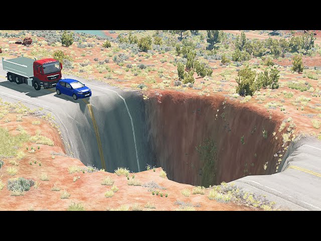 Mobil vs Giant Pit #4 - BeamNG Drive