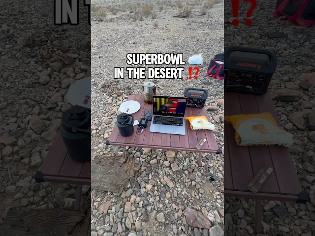 I threw a Super Bowl party in the middle of the desert 🌵🏈 #boondocking #carcamping #superbowl #fyp