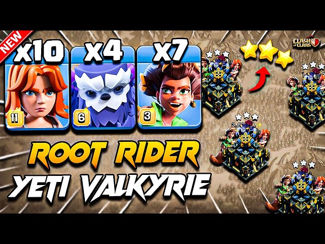 Th17 ROOT RIDER & VALKYRIE Attack With YETI Clash Of Clans TOWN HALL 17 | Best Th17 Attack Strategy