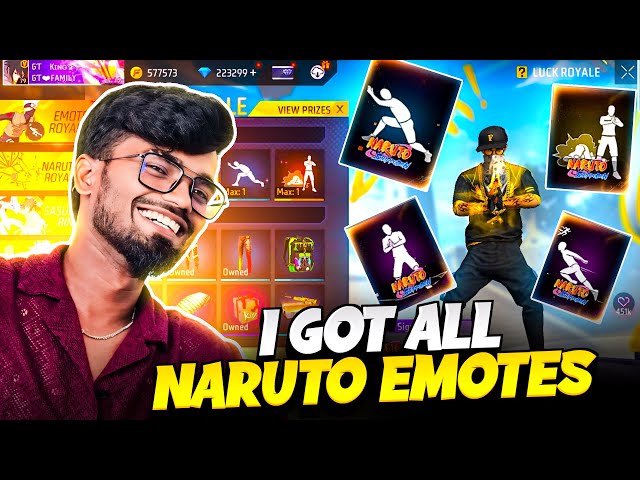 🔥 NARUTO EMOTE ROYALE 🔥 || NEW NARUTO EMOTE ROYALE EVENT FREE FIRE SPINING VIDEO TAMIL