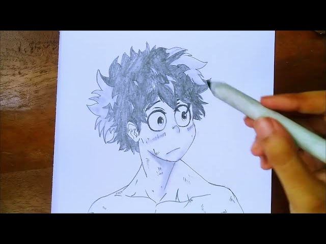 How to draw Deku ( Izuku Midoriya ) step by step || Anime pencil drawing tutorial ||