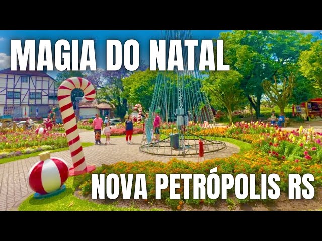 Magia do Natal em Nova Petrópolis RS. RIO GRANDE DO SUL, SERRA GAÚCHA, BRASIL, 4K, NATAL LUZ GRAMADO