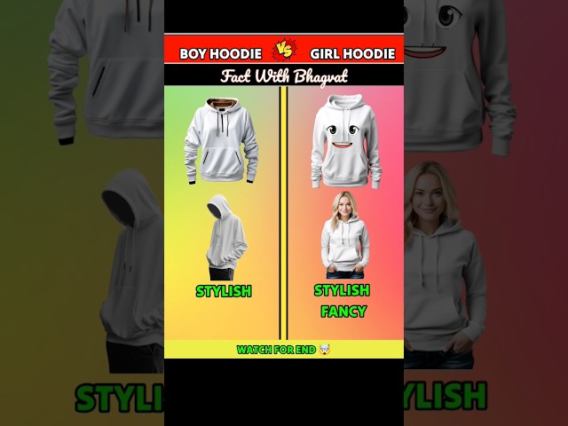 Boy Hoodie 🆚 Girl Hoodie||Comparison #boy #girl #ytshorts #madeforkids