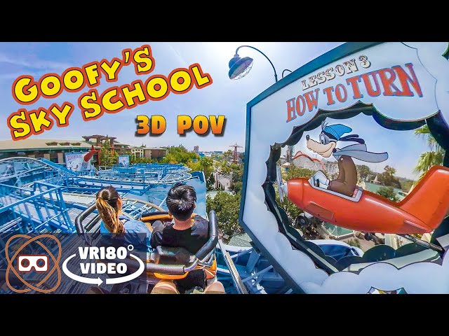 [VR180] DCA Goofy Sky School Roller Coaster Disneyland - VR180° POV