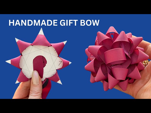 handmade gift bow- how to make an easy DIY gift bow handmade gift topper idea with ribbon