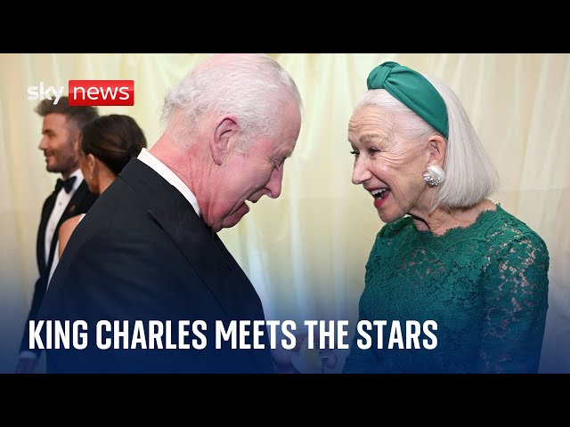 King Charles meets the stars at celebrity dinner