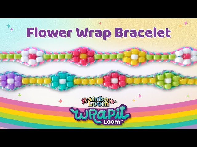 Flower Wrap Bracelet Tutorial using Rainbow Loom Wrapit Loom by Angelynn (TutorialsByA™)