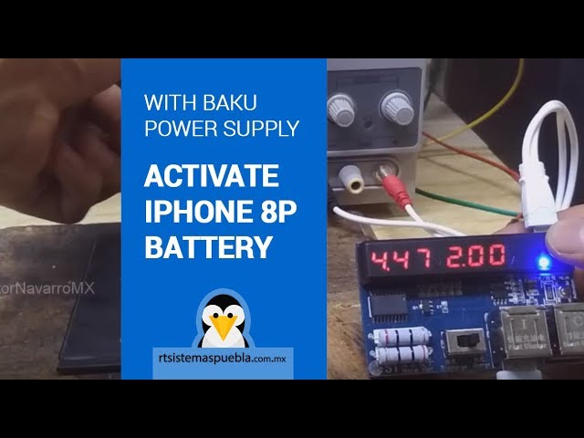 How to activate battery for iPhone 8 Plus with BAKU source and sunshine cable SS-90