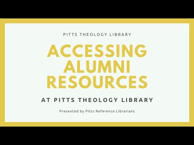 Alumni Access at Pitts Theology Library