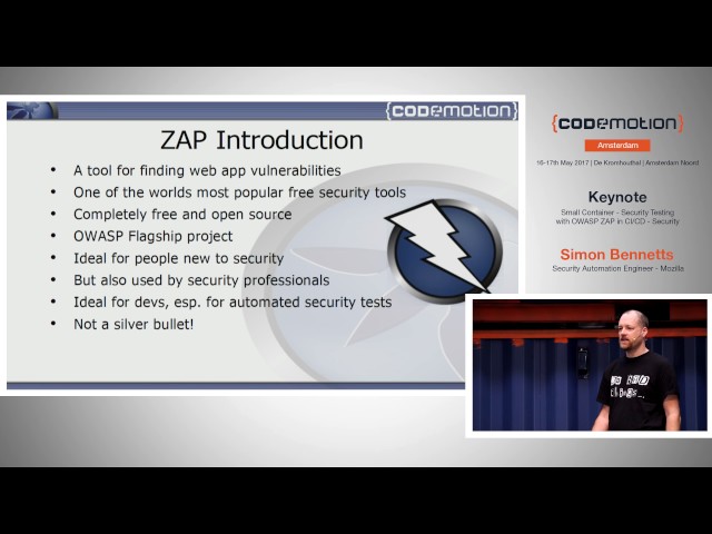 Security Testing with OWASP ZAP in CI/CD - Simon Bennetts - Codemotion Amsterdam 2017