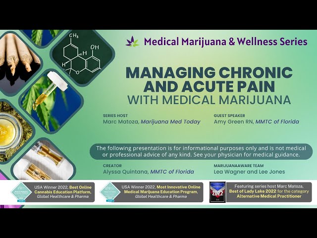 Managing Chronic & Acute Pain with Medical Marijuana- May 17th, 2023