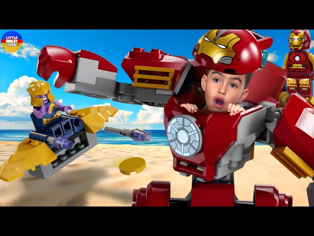 Littlehenleycool teams up with Lego Hulkbuster to stop Thanos