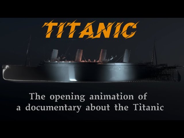 The opening animation of a video about the Titanic