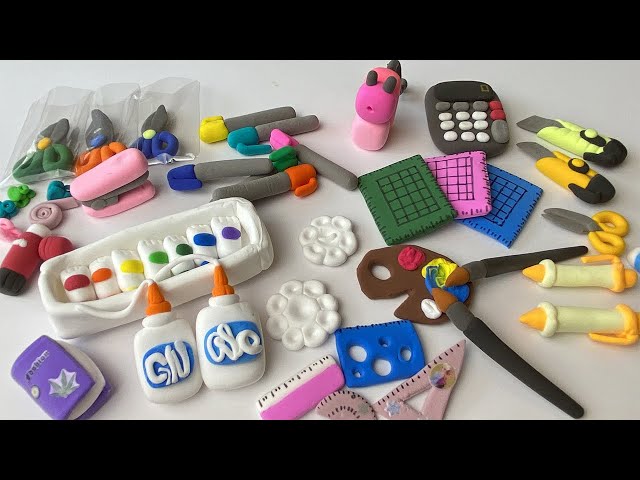 DIY How to Make Polymer Clay Miniature School Supplies |DIY Easy Clay tutorial, Miniature Stationary