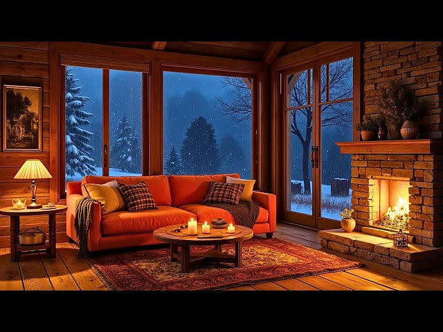 Fireplace Sounds & Soft Piano Music 🔥 Cozy Winter Ambience for Calm, Sleep & Stress Relief