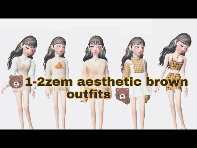 zepeto 1-2zem outfits🍁(🐻aesthetic brown ver🐻) enjoy😊#shorts #zepeto