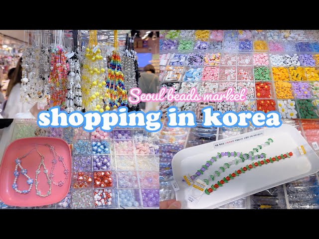 shopping in Korea vlog 🇰🇷 beads market in Seoul 🍄 making accessory, organize beads collection 🎀