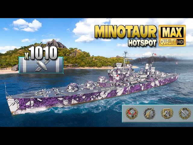 Cruiser Minotaur with huge +350k damage - World of Warships