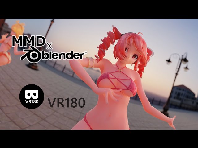 【MMD】【水着】kiss me 愛してる【5人ver】【夏】【VR180】