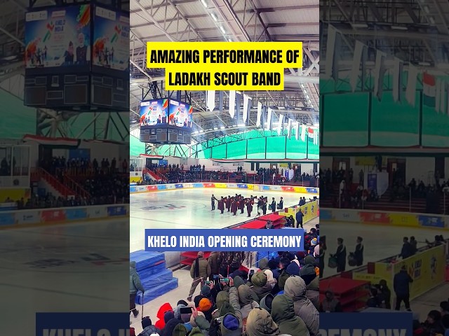 Ladakh Scout Band Showing their Talent on the Ice.#kheloindia #sports #nationalsports #shorts #enjoy