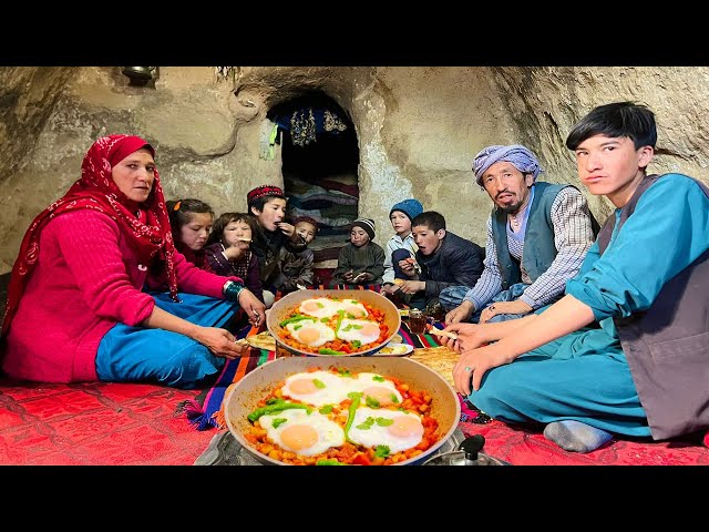 Winter morning in Afghanistan: Family Breakfast and Omelette Recipe | Afghanistan village life