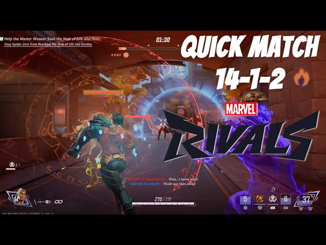 Marvel Rivals Quick Match Namor Gameplay 14-1-2 Season 0