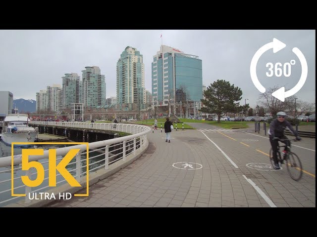 5K Vancouver Downtown 360° VR Video - Vancouver Harbourfront, Canada - 1 HR