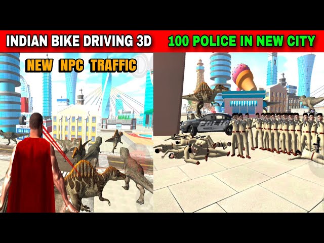 100 Police In New City | New Npc Traffic | Funny Gameplay Indian Bikes Driving 🤣🤣