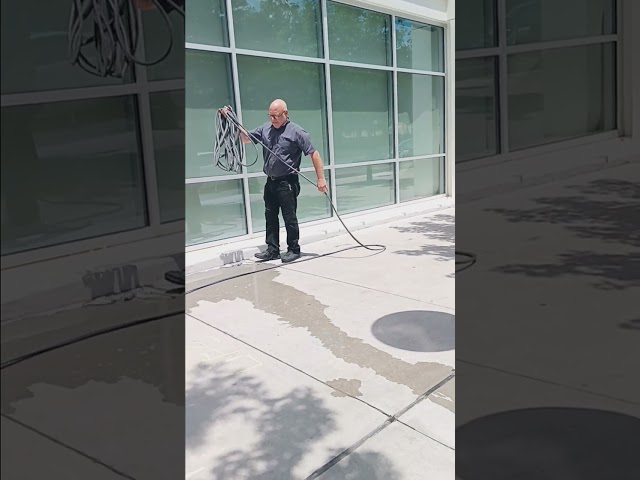 Scientologist packs up the water hose #water #chalk #win #community