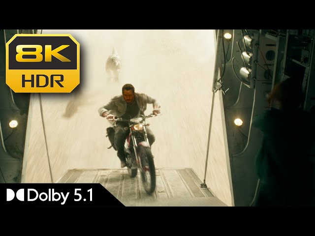 8K HDR | Chris Jumps Bike Into Plane While Raptors Chase (Jurassic World Dominion) | Dolby 5.1