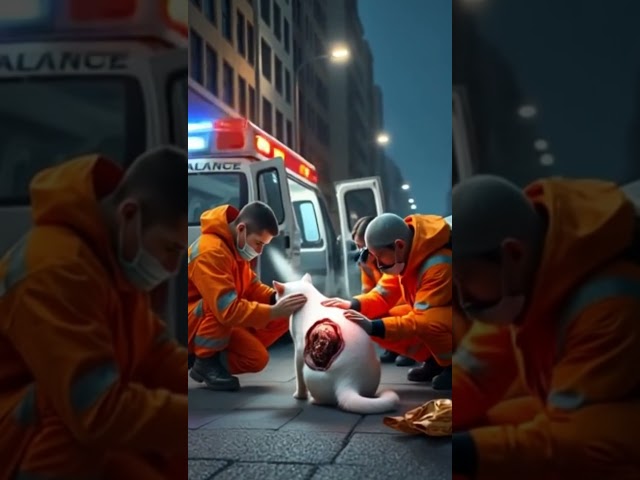 Injured Helpless Cat saved by Rescue team #cat #animals #shorts