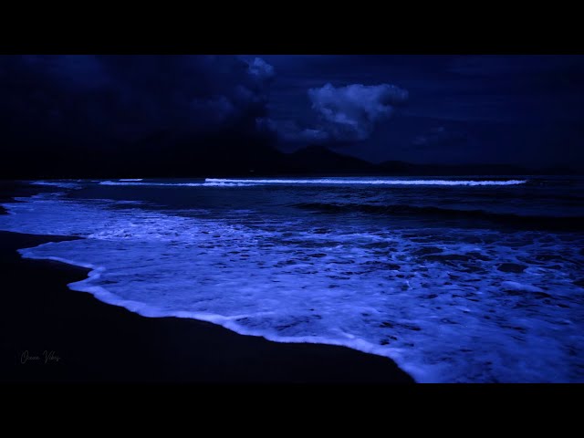 Healing Ocean Wave Sounds at Night - Ethereal Meditative Ambient Music, Eliminate Stress