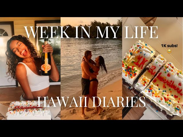 week in my life in oahu, hawaii 🌲🏄🏽‍♀️ | surfing, photoshoot w/ estherscanon, 1000 SUBSCRIBERS 🥹