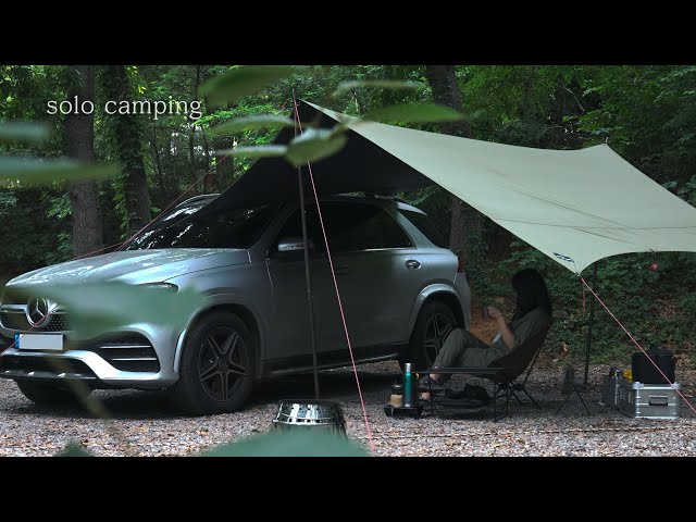 [4K] The Sound of Camping | solo camping | cosy relaxing Tent Tarp Shelter | ASMR