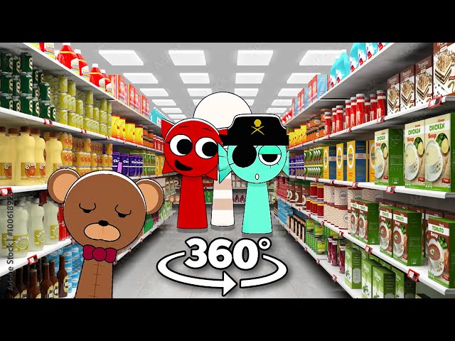 Mroona and Wyrum Retake meet Anne OC - Supermarket in 360° Video | VR / 8K | Sprunki Incredibox