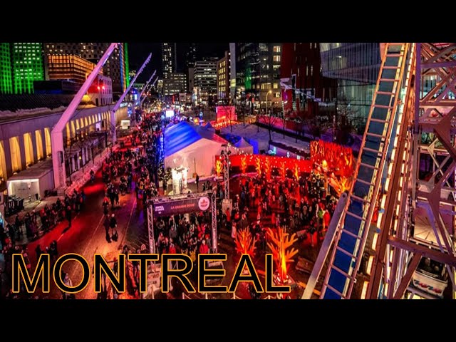 DOWNTOWN MONTREAL RED LIGHT DISTRICT , SAINTE CATHERINE STREET ,CHINA TOWN CHRISTMAS