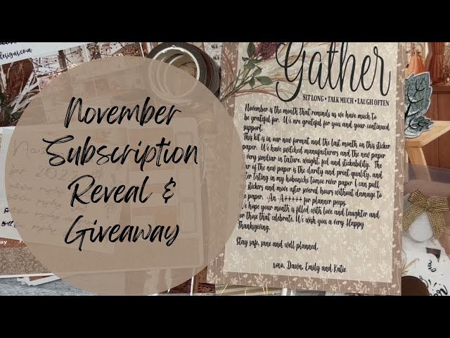 November Subscription Unboxing & Giveaway