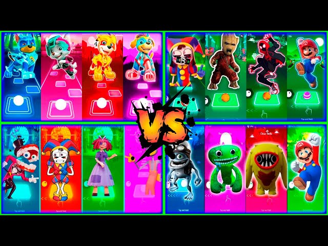 Amazing Digital Circus Pomni vs PAW Patrol vs Crazy Frog vs Garten of Banban - Tiles Hop EDM Rush