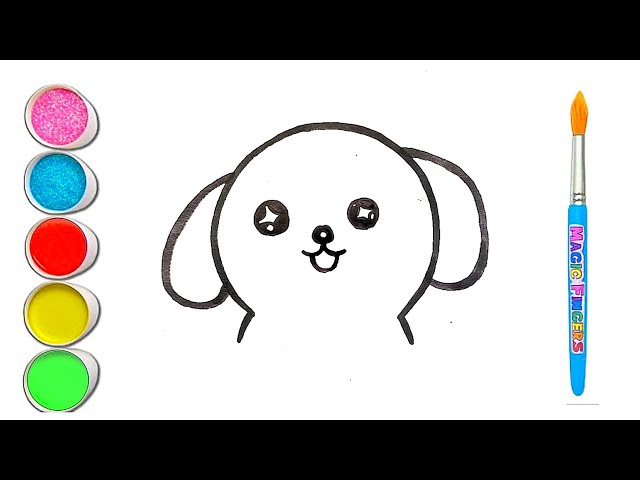 Doggie cute face art for toddlers