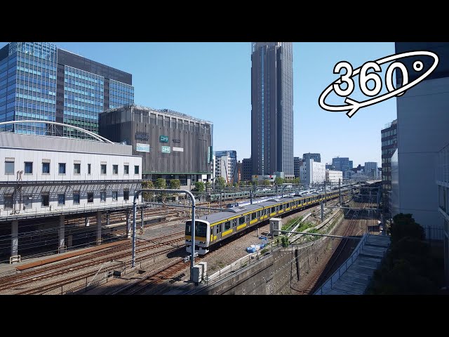 [360° VR] Fix the camera and watch the trains come and go @Shinjuku , Tokyo, Japan【4K/8K360度高画質VR映像】