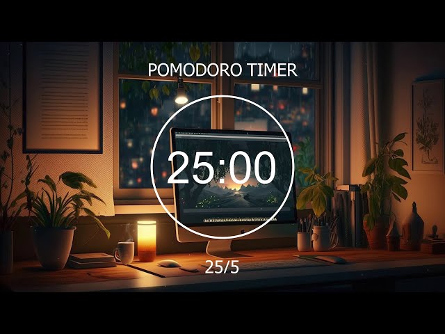 25/5 Pomodoro Timer 🌙 Chill Lo-fi Hip Hop Mix for Focus & Relaxation 🌙 Focus Station