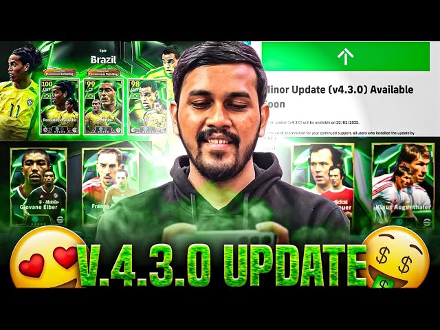 Information About V4.3.0 Efootball 25 Update🔥 How To Change Region? Upcoming Packs